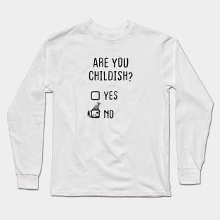 Childish Man Humor Funny Teenager Drawing Art Fathers Day Family Dad Gift Long Sleeve T-Shirt